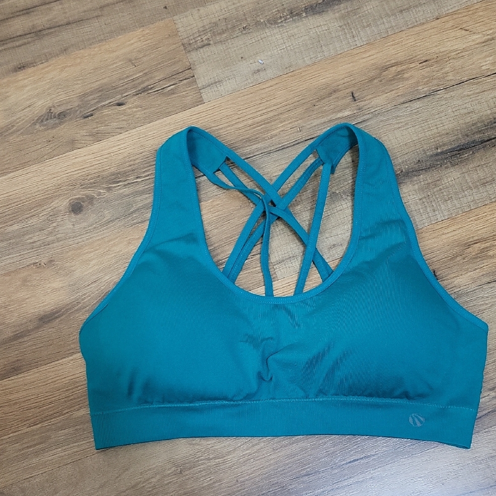 MARIKA SPORT Blue Green Strappy Lightly Cupped Sport Bra - XL
